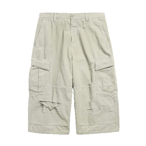 Balenciaga Men's Cropped Cargo Pants in Military Beige 864354TQP132801