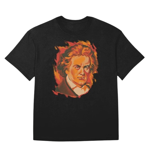 Redbubble Beethoven Fire Palette Portrait T-Shirt Black
