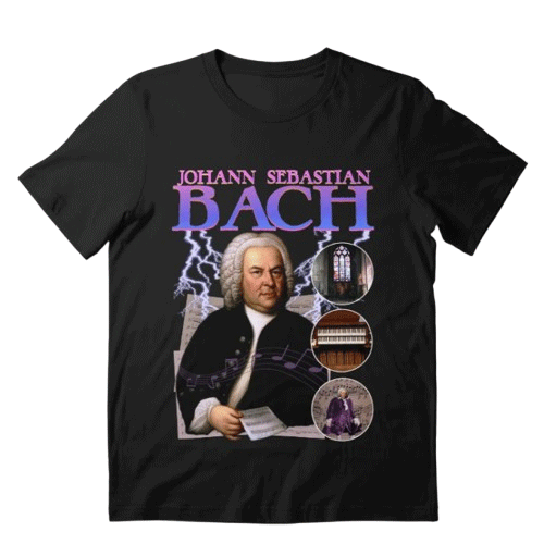Redbubble BACH RAP TEE Composer Vintage Band Version 2 Black