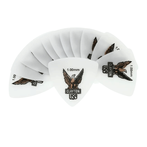 Clayton Acetal Rounded Triangle Picks 1.00mm (12-pack)