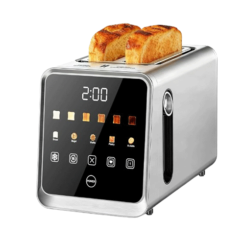 Touch Screen Toaster 2 Slice Stainless Steel Smart Digital Toasters