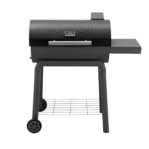 Feasto Heavy-Duty 30-Inch Charcoal Grill with Side Table Grey