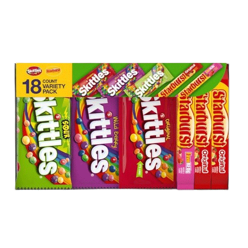SKITTLES & Starbust Assorted Candy Variety Pack 37.05 oz (18 Count) Bulk Box