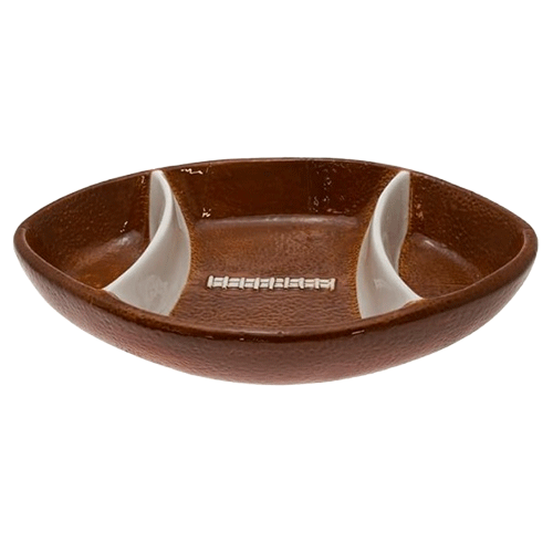 Boston International Chip and Dip Set Super Bowl Football Party Ceramic Serving Bowls 12 x 8-inches