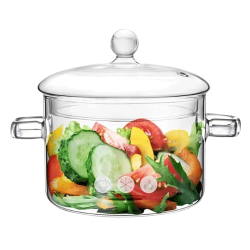 Glass Pots for Cooking on Stove, 1.5L/50oz Glass Cooking Pot