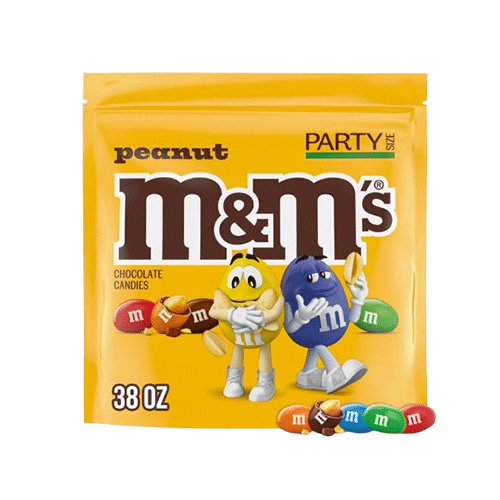 M&M'S Peanut Milk Chocolate Candy Resealable Bulk Pack 38 oz Bag